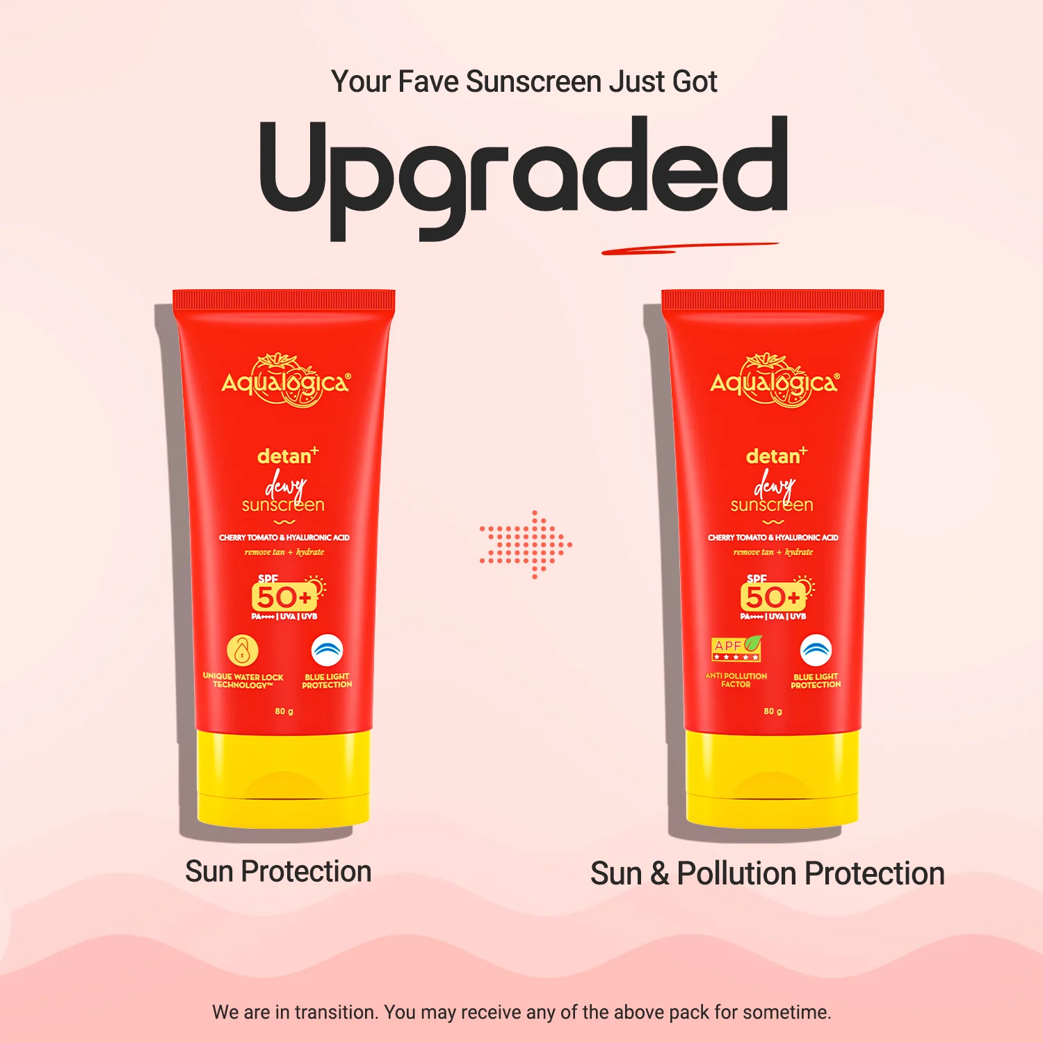 Detan+ Dewy Sunscreen In-Vivo Tested SPF 50+ PA++++ with Cherry Tomato & HA - 80 g (Pack of 2) - Image 4