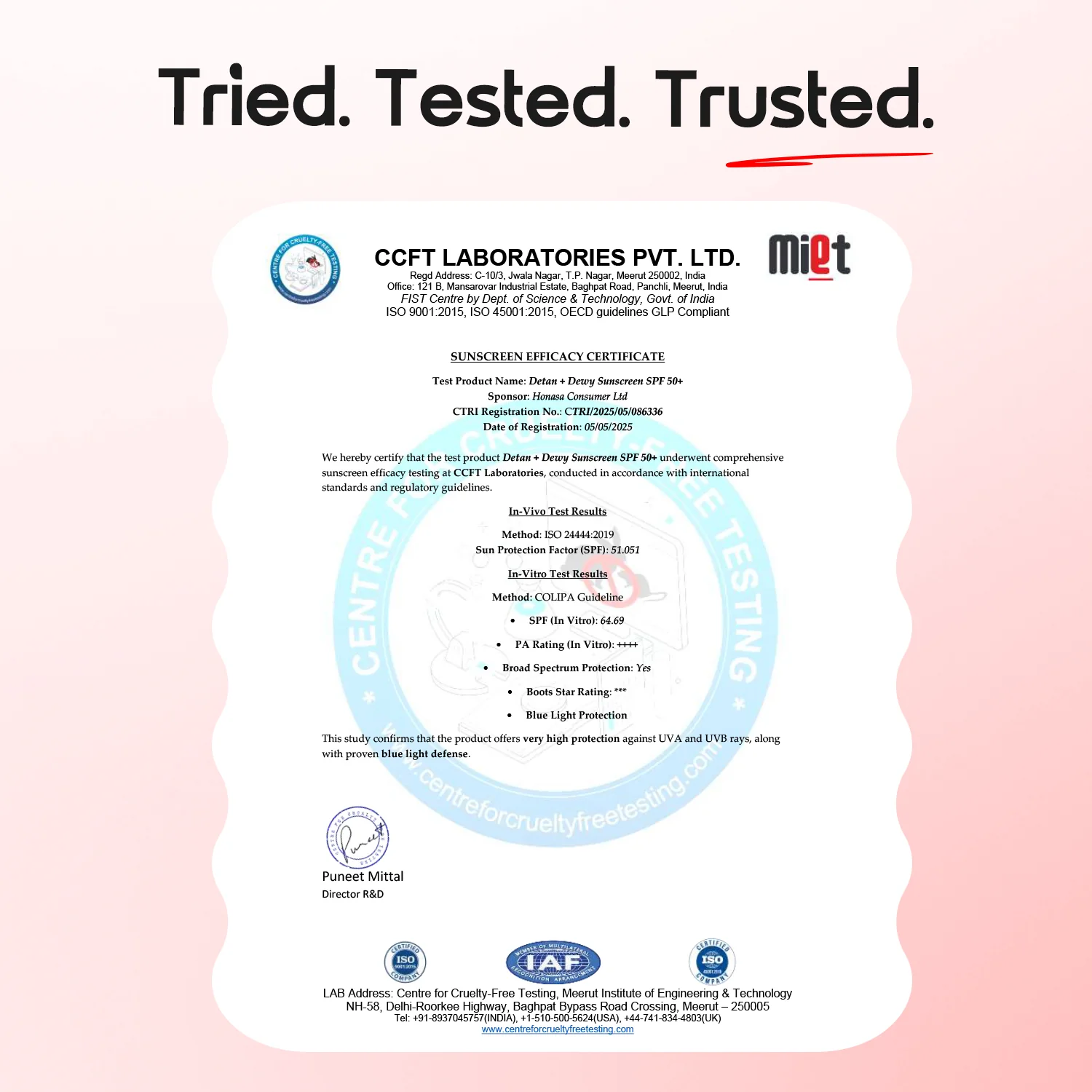 Detan+ Dewy Sunscreen In-Vivo Tested SPF 50+ PA++++ with Cherry Tomato & HA - 50 g (Pack of 2) - Image 9